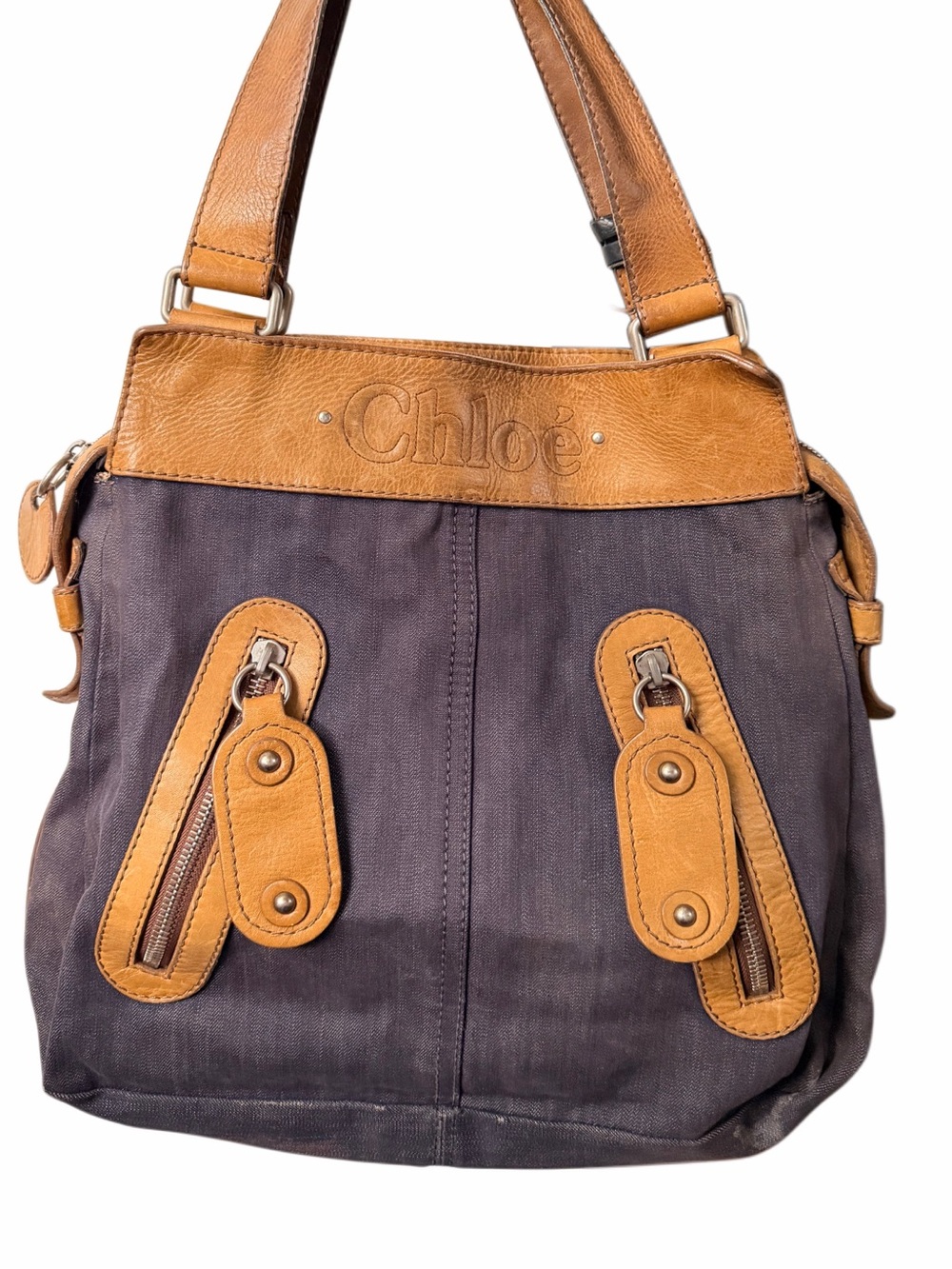 Chloe -Two-Tone Jean and Leather Tote